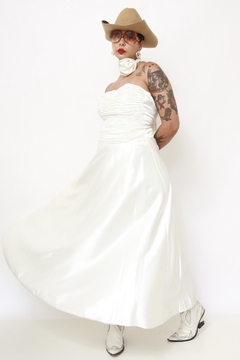 Vestido noiva drapeado flor