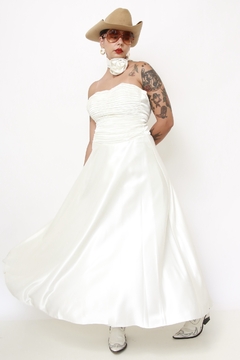 Vestido noiva drapeado flor - comprar online