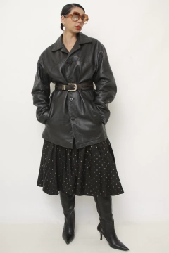 Imagem do Casaco couro forrado vintage classico