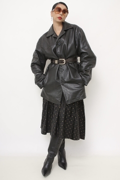 Casaco couro forrado vintage classico - comprar online