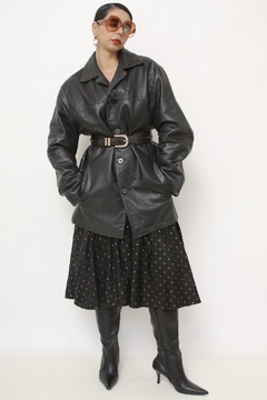 Casaco couro forrado vintage classico - comprar online