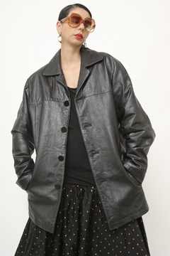 Casaco couro forrado vintage classico - comprar online