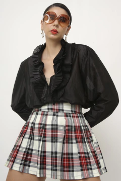 Camisa babados vintage manga longa