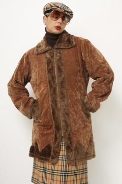 Casaco marrom vintage 70´s forro pelucia