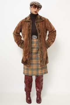 Casaco marrom vintage 70´s forro pelucia - loja online