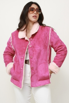Casaco estilo PENNY LANE rosa forro pelo