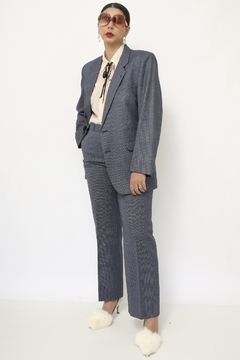 Conjunto de Blazer + Calça azul mini xadrez na internet