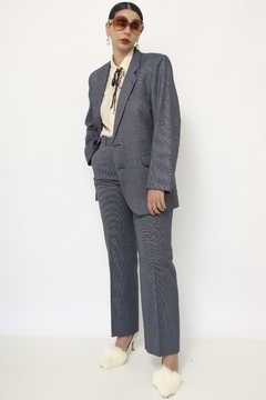 Conjunto de Blazer + Calça azul mini xadrez - comprar online