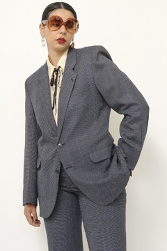Conjunto de Blazer + Calça azul mini xadrez - loja online