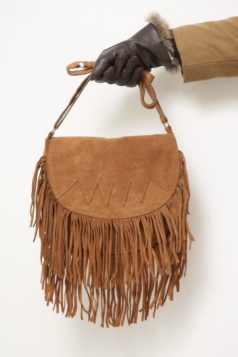 Bolsa franja dupla caramelo western couro - comprar online