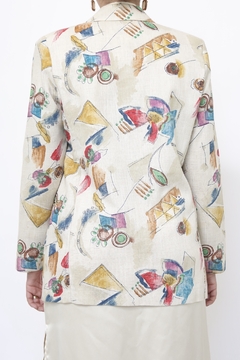 Imagem do Blazer estampado acinturado rayon