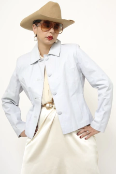 Jaqueta couro forrada azul bebe - comprar online