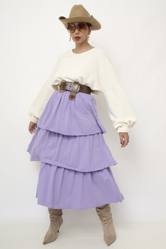 Saia camadas roxa western - comprar online