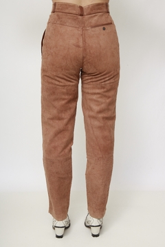 Calça 100% couro camurça western marrom - loja online