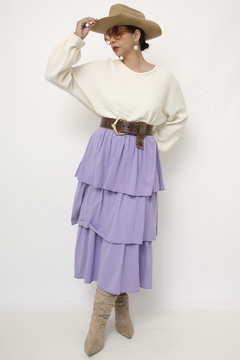 Saia camadas roxa western - loja online