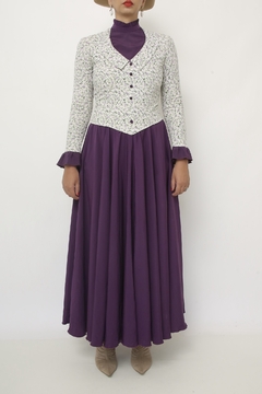Vestido JEINE D. roxo flores - Capichó Brechó