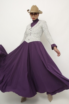 Vestido JEINE D. roxo flores - Capichó Brechó