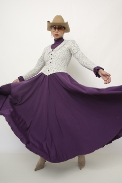 Vestido JEINE D. roxo flores