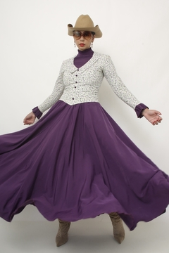 Vestido JEINE D. roxo flores - loja online