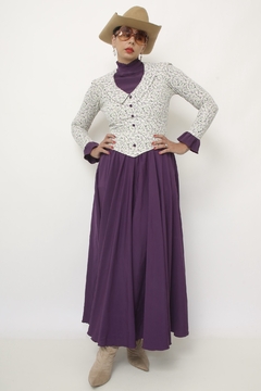 Vestido JEINE D. roxo flores - comprar online