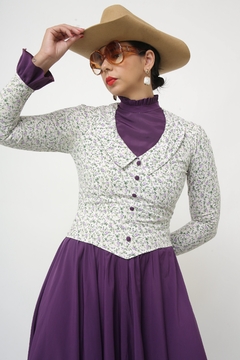 Vestido JEINE D. roxo flores