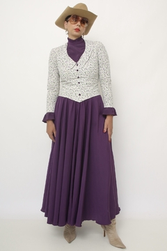 Vestido JEINE D. roxo flores - comprar online