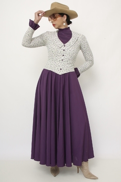 Vestido JEINE D. roxo flores - Capichó Brechó