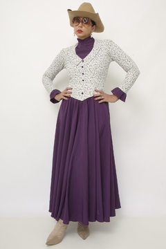 Vestido JEINE D. roxo flores - loja online