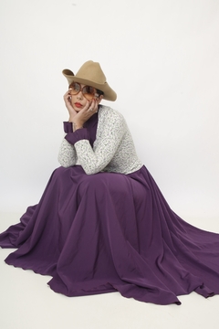 Imagem do Vestido JEINE D. roxo flores