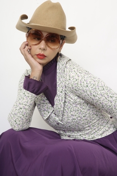 Vestido JEINE D. roxo flores na internet