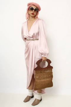 Bolsa palha vintage alca madeira forrada na internet