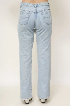 Calça jeans bordado flor semi flare - comprar online