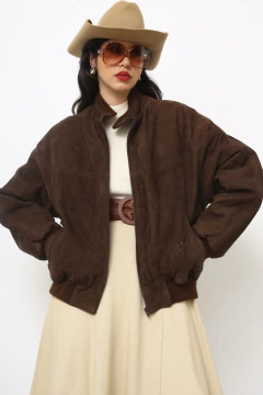 Jaqueta couro bomber camurça - Capichó Brechó