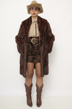 Casaco de pele marrom western vintage - Capichó Brechó