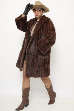 Casaco de pele marrom western vintage