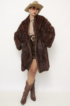 Casaco de pele marrom western vintage