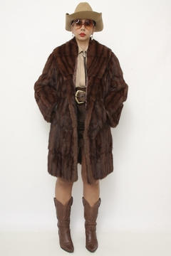Casaco de pele marrom western vintage - loja online