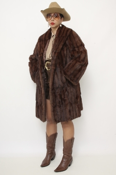 Casaco de pele marrom western vintage - comprar online