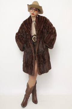 Casaco de pele marrom western vintage - loja online