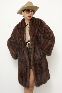 Casaco de pele marrom western vintage