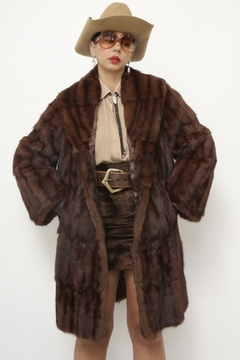 Casaco de pele marrom western vintage na internet