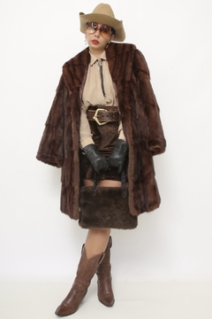 Casaco de pele marrom western vintage - comprar online