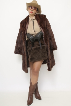 Casaco de pele marrom western vintage - comprar online