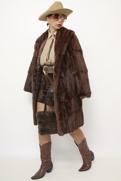 Casaco de pele marrom western vintage