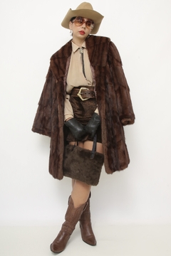 Casaco de pele marrom western vintage - comprar online
