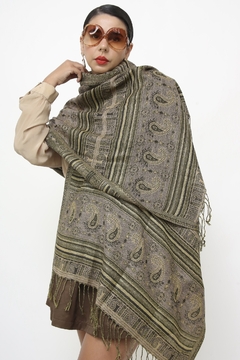 Pashimina brilho verde boho