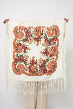 Xale estampado franjas western