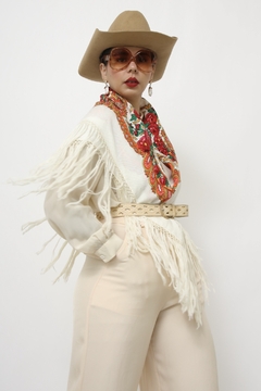 Xale estampado franjas western