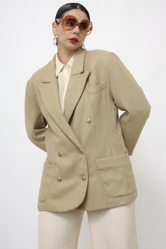 Blazer bege forrado textura - Capichó Brechó