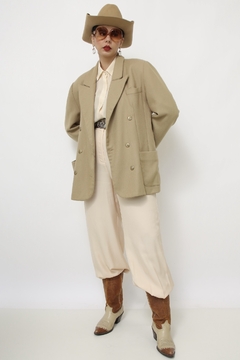 Blazer bege forrado textura - Capichó Brechó